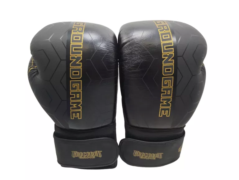 GROUND GAME RĘKAWICE BOKSERSKIE TRENINGOWE SPARINGOWE CZARNE BLACK 14 OZ