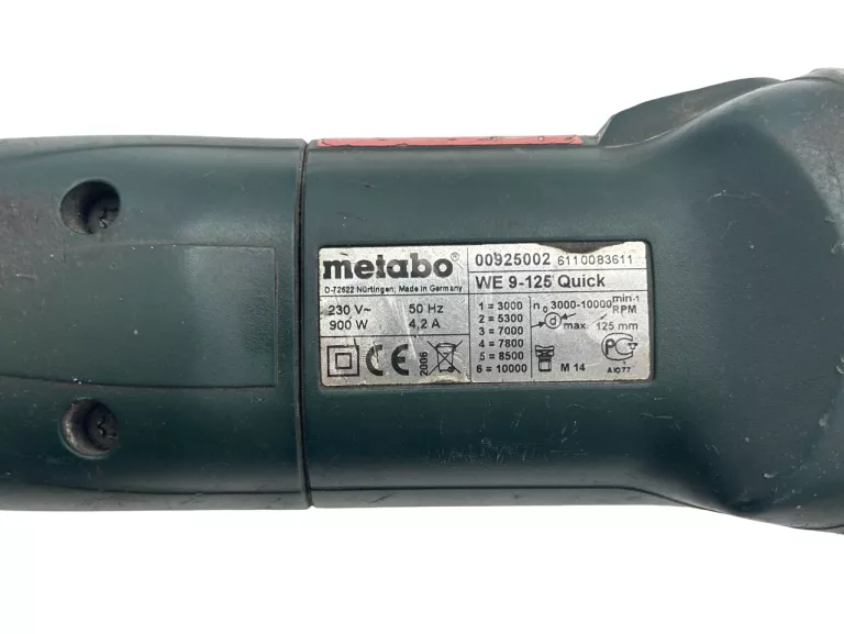 SZLIFIERKA KĄTOWA METABO 900W 9-125 QUICK