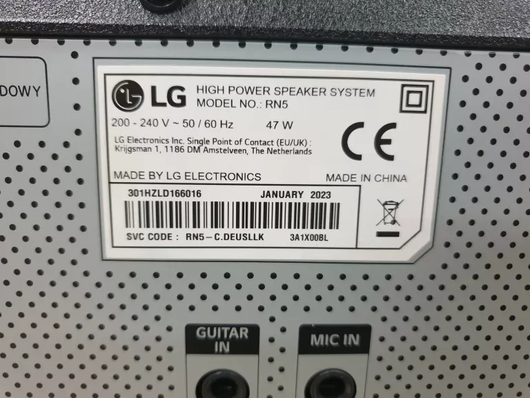 GŁOŚNIK KOLUMNA BT LG XBOOM RN5 KOMPLET