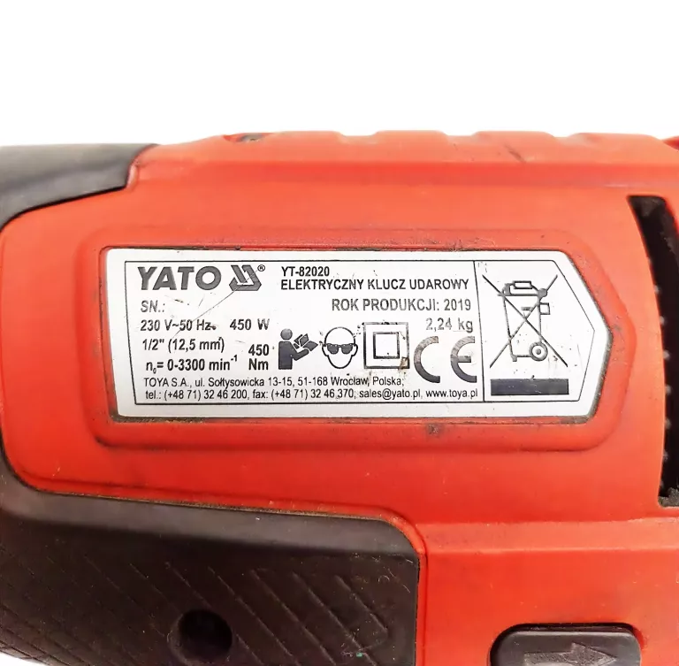ELEKTRYCZNY KLUCZ UDAROWY YATO YT-82020 + WALIZKA