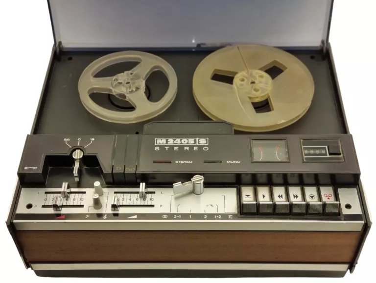 VINTAGE PRL MAGNETOFON SZPULOWY UNITRA M2405 S STEREO + MIKROFON FAJNY STA