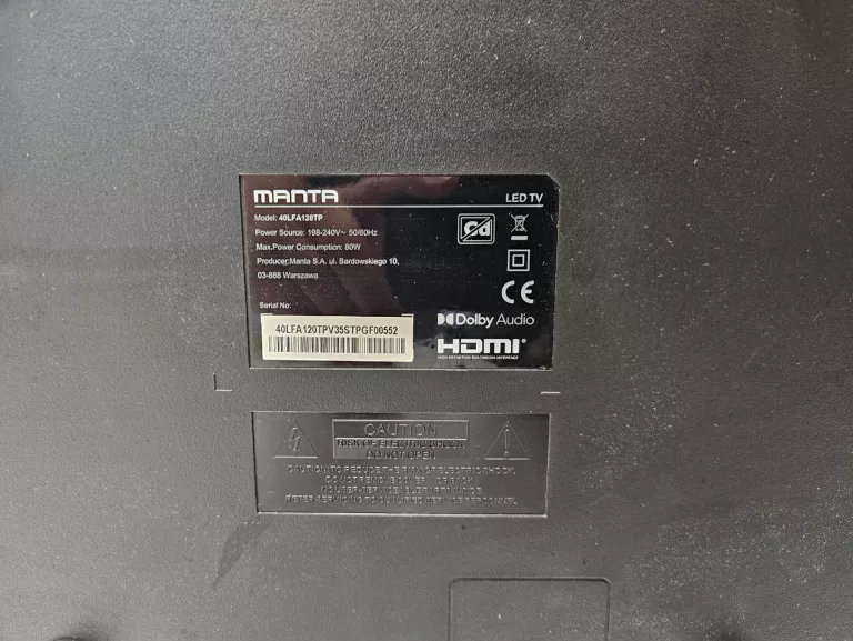TELEWIZOR MANTA 40" 40LFA120TP SMART TV FHD DVB-T2