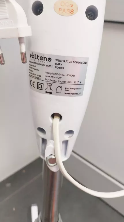 WENTYLATOR PODŁOGOWY STOJĄCY WIATRAK CICHY MOCNY 40W ŚMIGŁO 36CM
