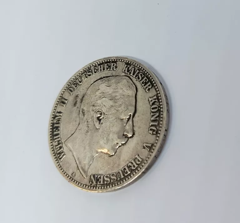 MONETA WILHELM II DEUTSCHER KAISER KÖNIG V PREUSSEN 5 MAREK 1907 R