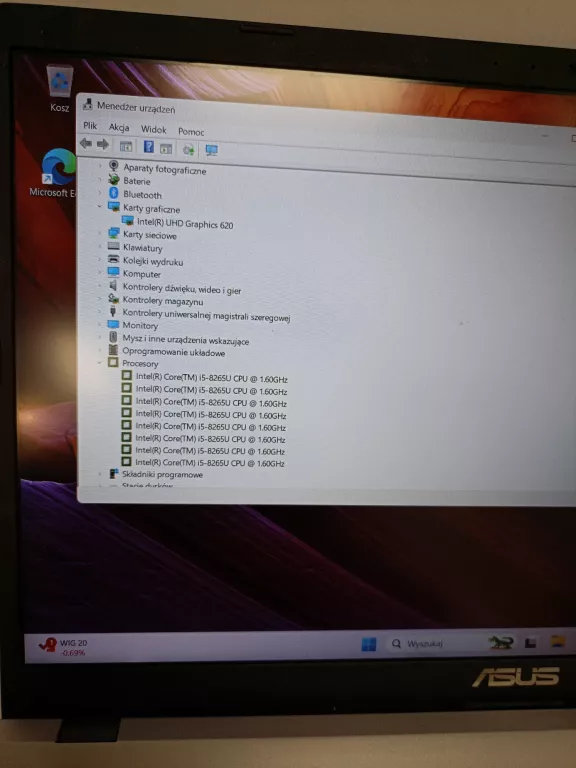 LAPTOP ASUS 509F INTEL CORE I5 8/512GB WIN11 +ZASILACZ