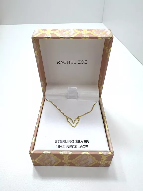 DELIKATNY NASZYJNIK CELEBRYTKA SERDUSZKO/ SREBRO POZŁACANE RACHEL ZOE