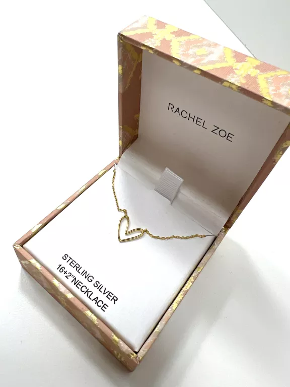 DELIKATNY NASZYJNIK CELEBRYTKA SERDUSZKO/ SREBRO POZŁACANE RACHEL ZOE