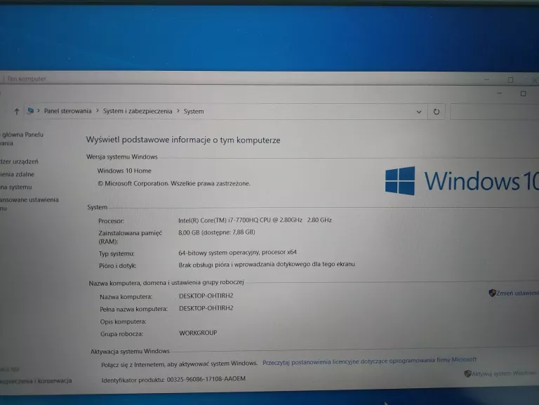 LAPTOP LENOVO LEGION Y520-15IKBN I7-7700HQ/8GBRAM/1,5TBHDD/GTX 1050