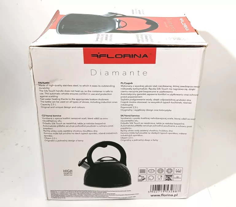 CZAJNIK FLORINA DIAMANTE CZARNY PUD