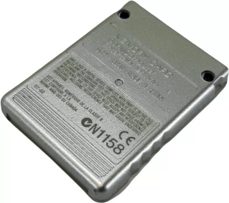 KARTA PAMIĘCI DO SONY PLAYSTATION 2 8MB ORYGINALNA SONY SREBRNA SILVER