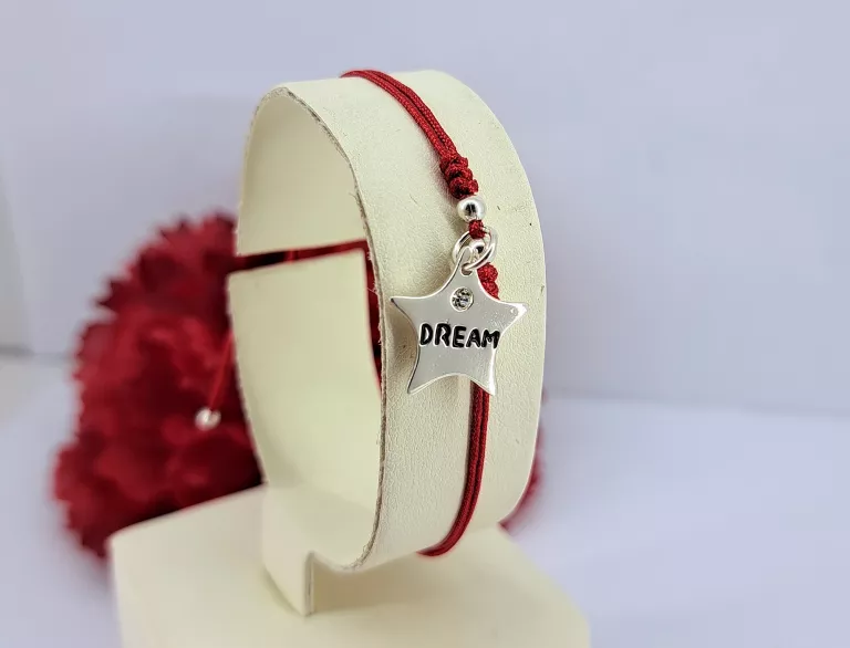 BRANSOLETKA SZNURKOWA GWIAZDA SREBRO P925