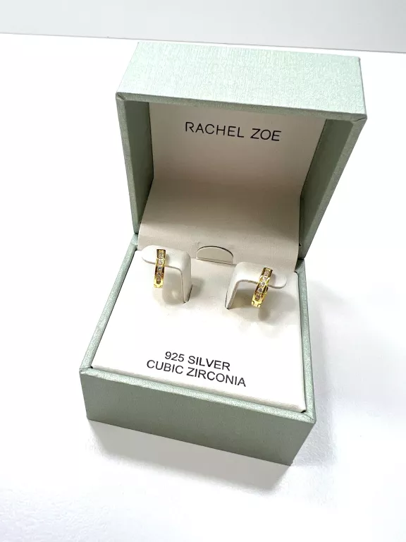 KOLCZYKI SREBRO POZŁACANE Z CYRKONIAMI KÓŁECZKA RACHEL ZOE