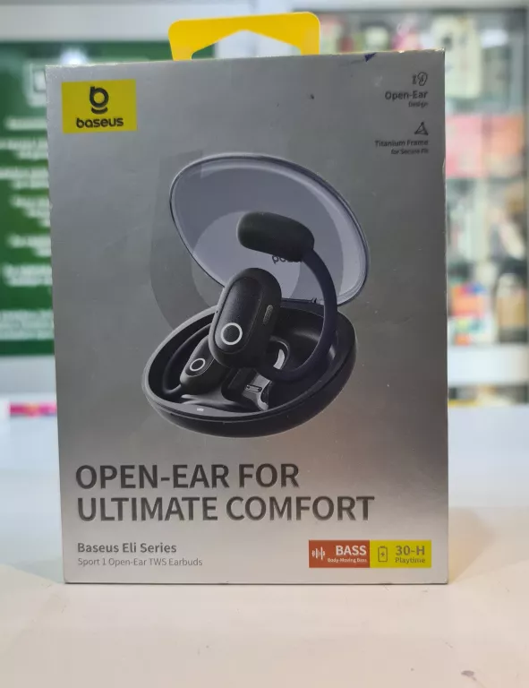 SŁUCHAWKI BEZPRZEWODOWE BASEUS ELI SPORT 1 DOUSZNE BLUETOOTH 5.3 CZARNE