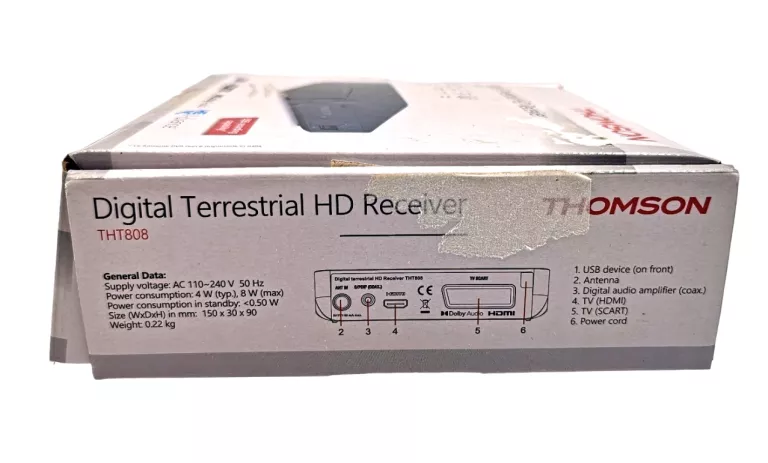 THOMSON DEKODER DVB-T2+ ANTENA POKOJOWA LBO180