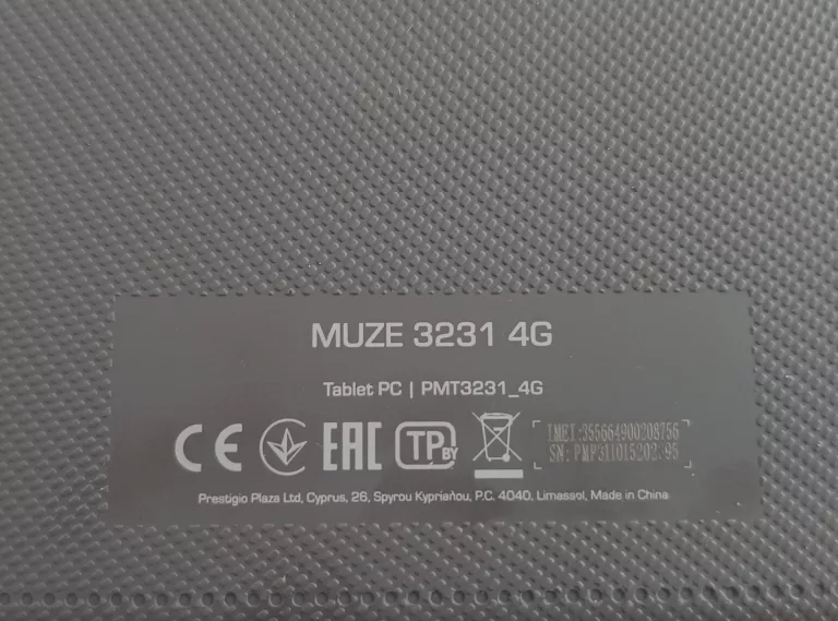 TABLET PRESTIGIO MUZE 3231 4G 10"