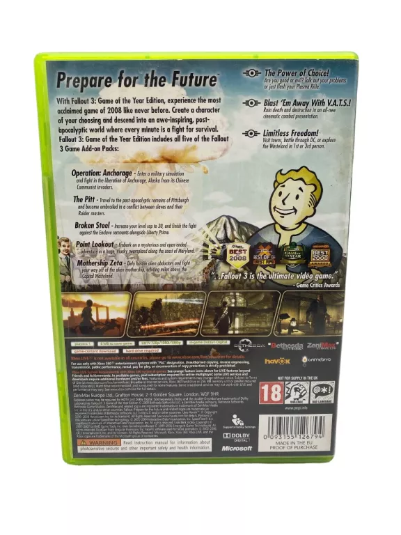 FALLOUT 3 GAME OF THE YEAR EDITION XBOX 360