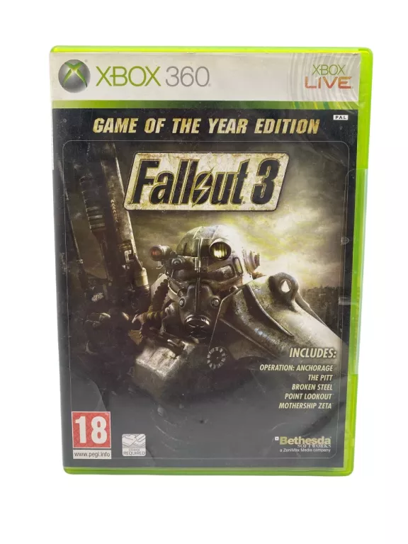FALLOUT 3 GAME OF THE YEAR EDITION XBOX 360