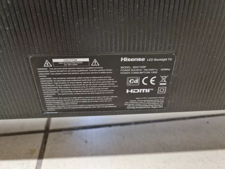 TV HISENSE 50A7100F / ROZTRZASKANA MATRYCA