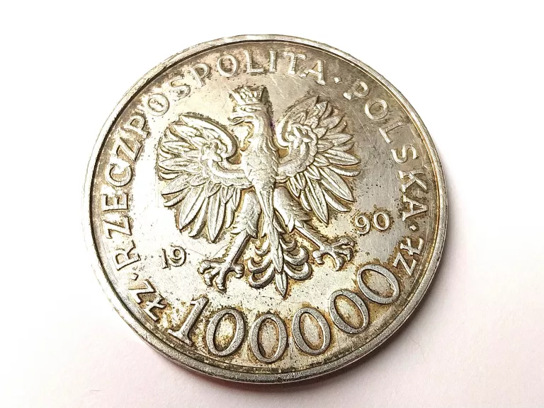 100000 ZŁ 1990 SOLIDARNOŚĆ