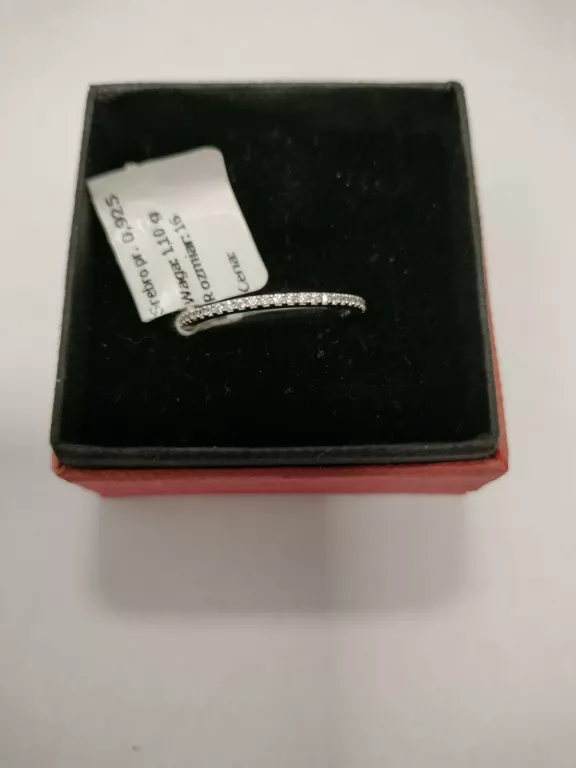 PIERŚCIONEK SREBRNY Z CYRKONIAMI WOKÓŁ 1,10G R16 6350