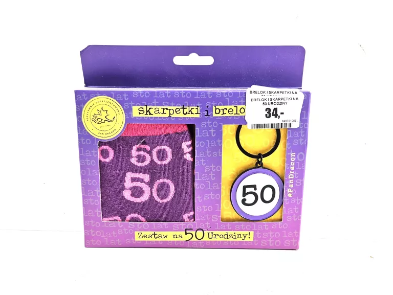 BRELOK I SKARPETKI NA 50 URODZINY