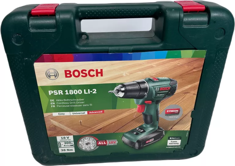 WIERTARKO-WKRĘTARKA BOSCH PSR 1800 LI-2 KOMPLET