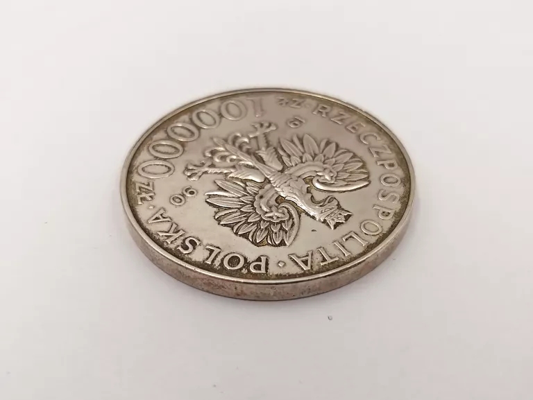 SREBRNA MONETA SOLIDARNOŚĆ 1980-1990 100.000ZŁ UNCJA 999