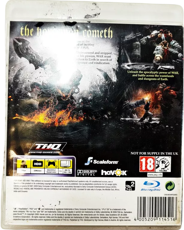 GRA NA KONSOLE PLAYSTATION 3 DARKSIDERS ANGIELSKA WERSJA JĘZYKOWA