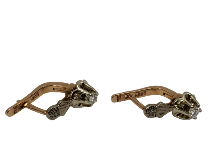 ZŁOTE KOLCZYKI Z BRYLANTAMI 0,27 CT 585 4,62 G