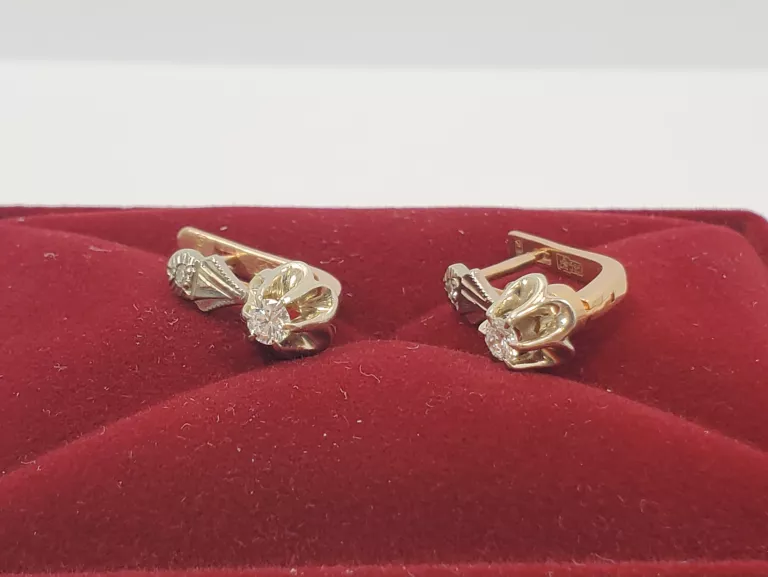 ZŁOTE KOLCZYKI Z BRYLANTAMI 0,27 CT 585 4,62 G