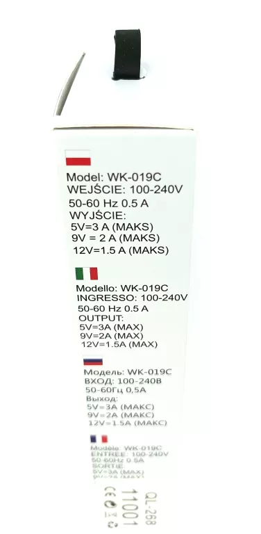 ŁADOWARKA WELIKE MICRO USB TYP B 3A WK-019C