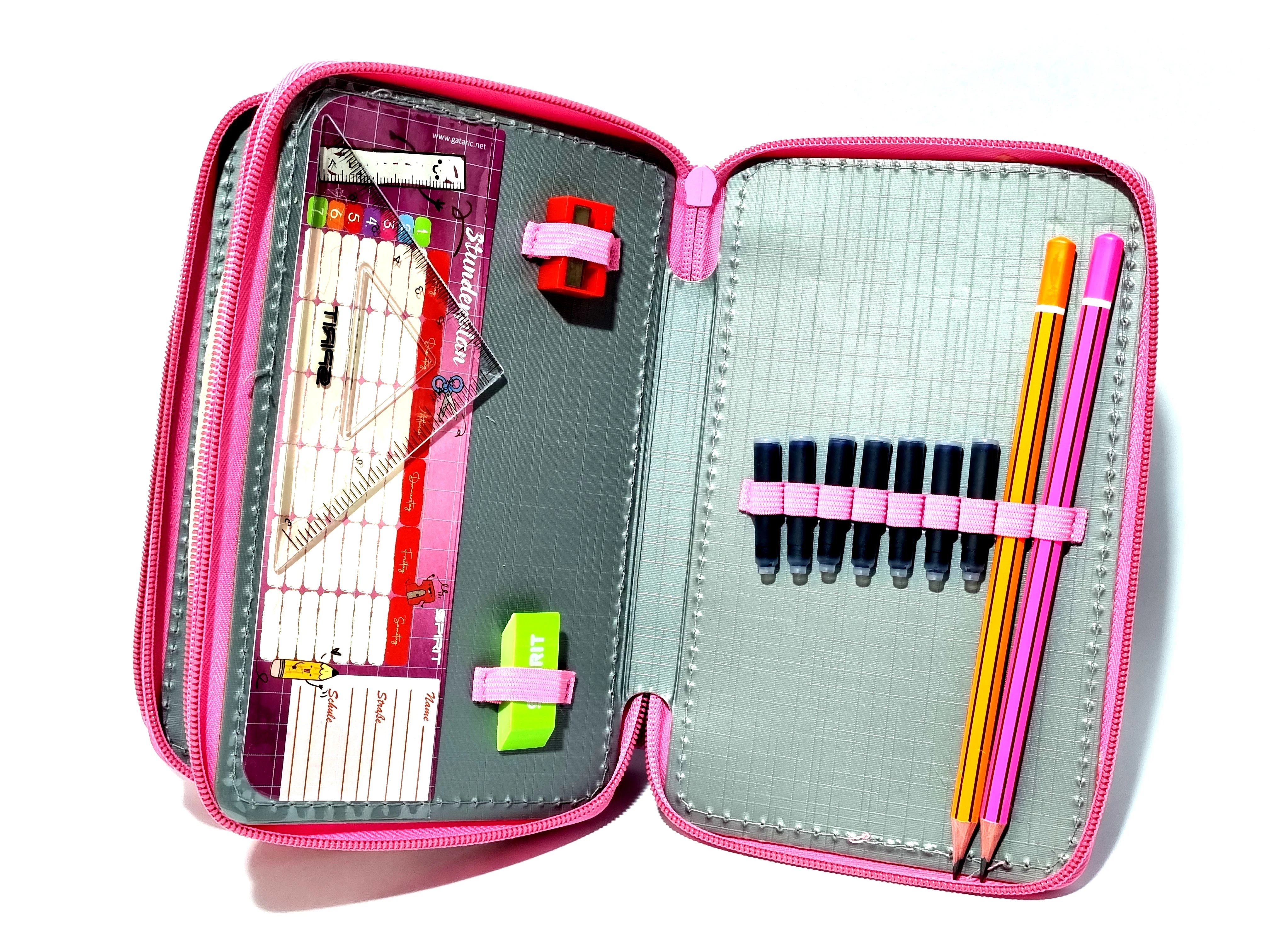 piornik-szkolny-spirit-trojkomorowy-z-wyposazeniem-28-sztuk-motyl-rozowy-kolor-4906-512