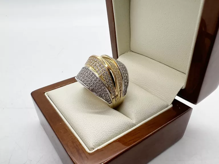 ZJAWISKOWY ZŁOTY PIERSCIONEK 585/7,52G/R19