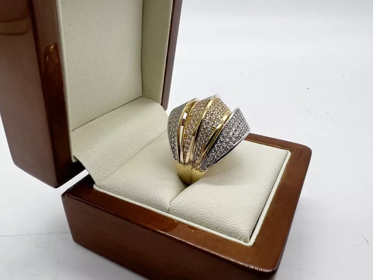 ZJAWISKOWY ZŁOTY PIERSCIONEK 585/7,52G/R19