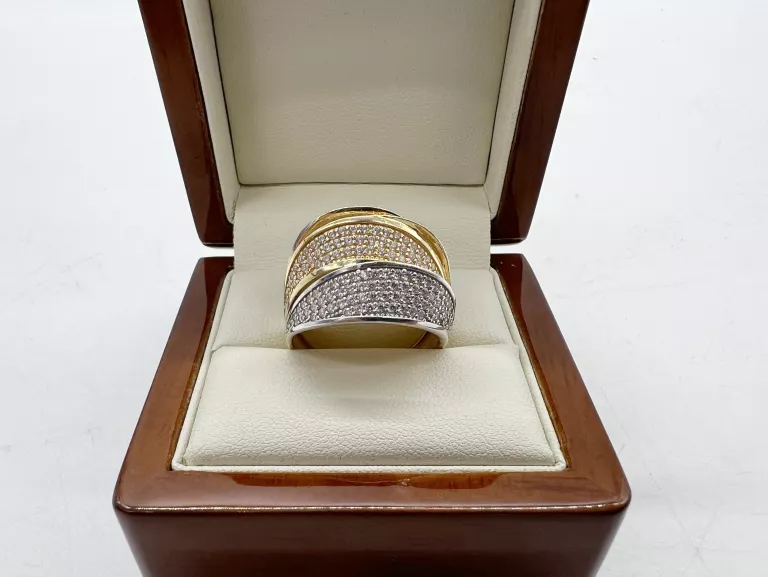 ZJAWISKOWY ZŁOTY PIERSCIONEK 585/7,52G/R19