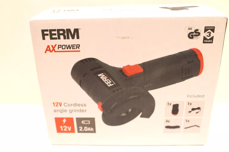 SZLIFIERKA KĄTOWA AKUMULATOROWA FERM AGM1138 + AKCESORIA