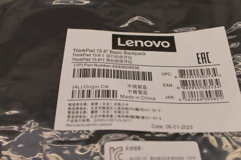 PLECAK LENOVO 15,6" THINKPAD BASIC