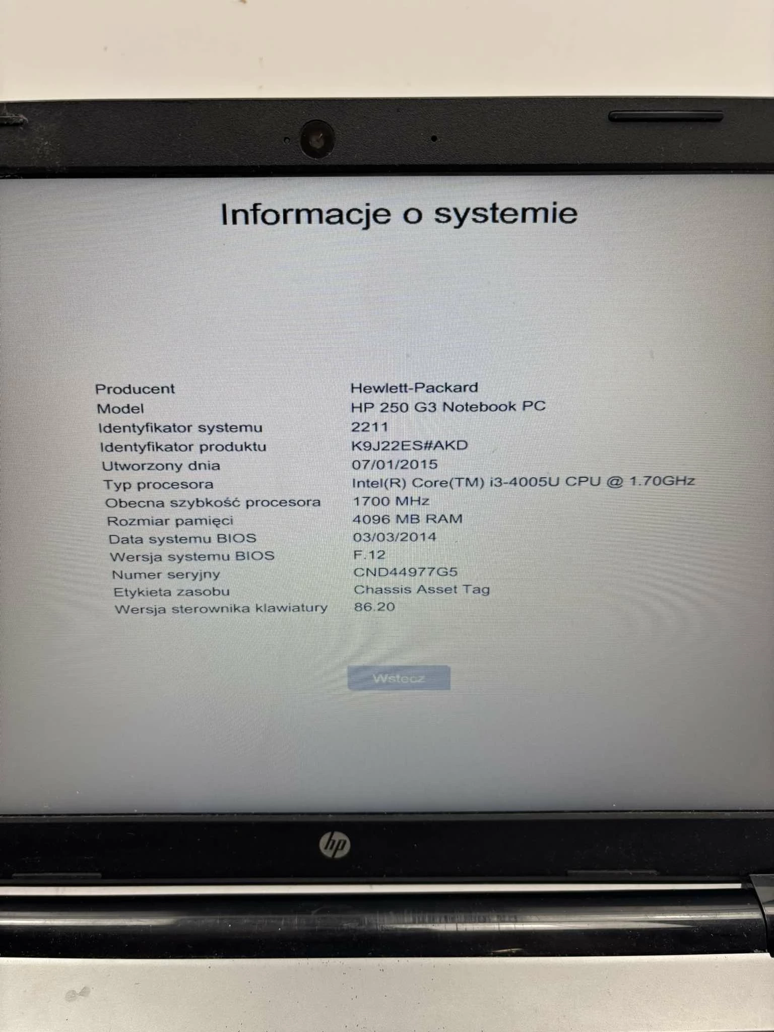 laptop-hp-250g3-i3-4005-5004gb-nie-dziala-bateria-stan-11323-2