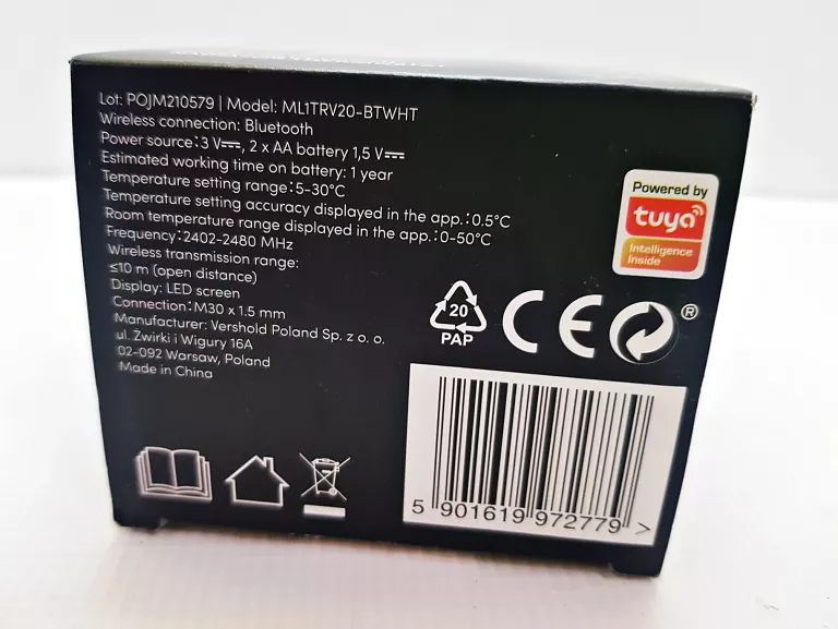 SMART GŁOWICA TERMOSTATYCZNA BLUETOOTH MELINK ML1TRV20-BTWHT
