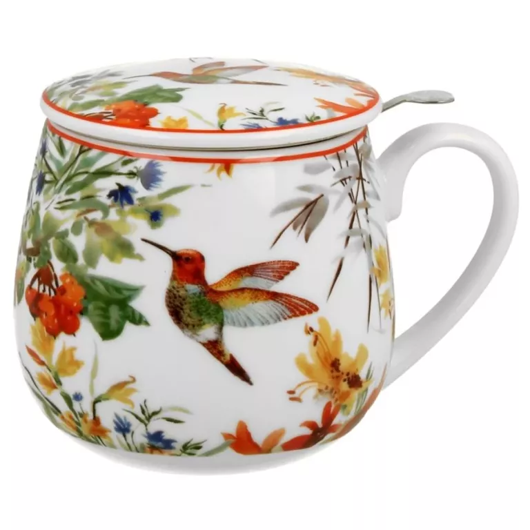 KUBEK Z ZAPARZACZEM BARYŁKA SECRET GARDEN LINNEA - 430 ML