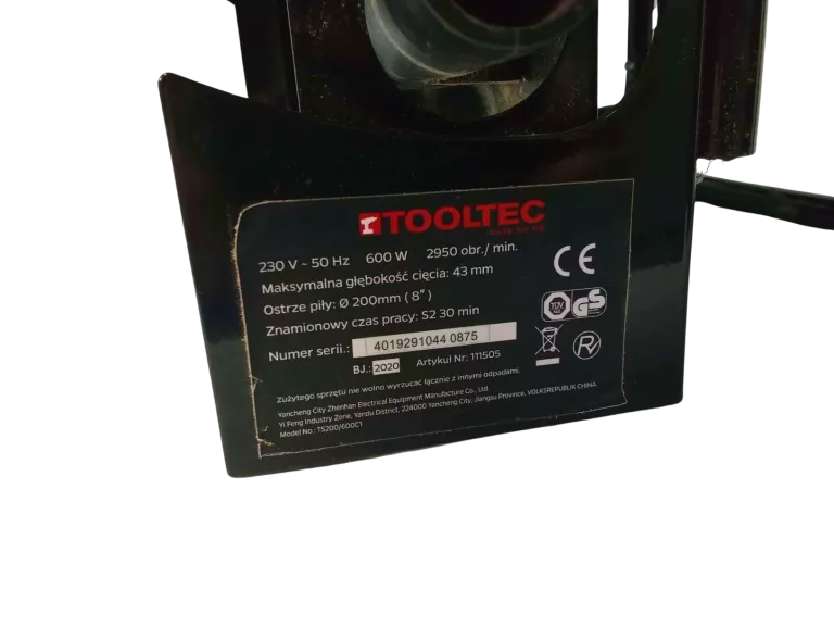 PRZECINARKA STOLIKOWA 8 CALI TOOLTEC