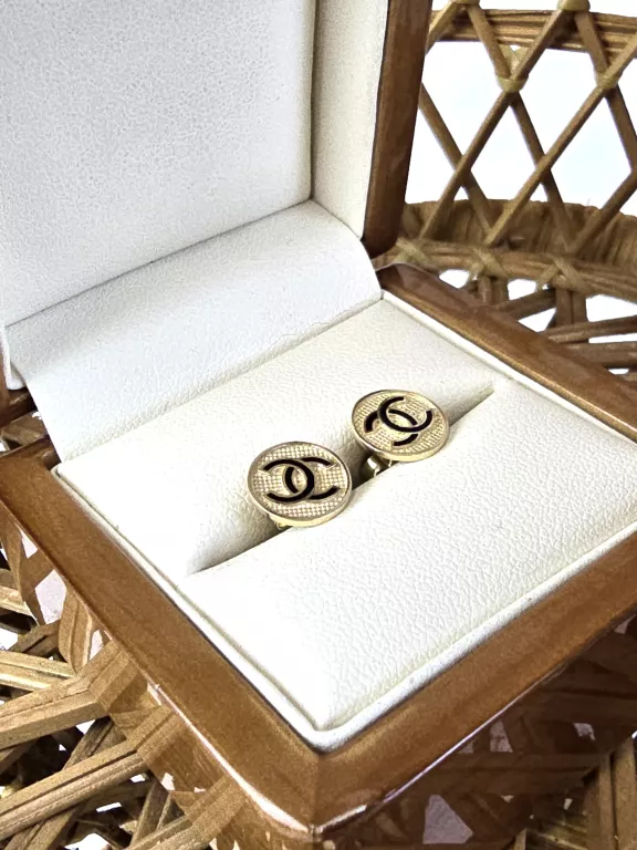 ZŁOTO KOLCZYKI CHANEL OKRĄGŁE 14K 1.75