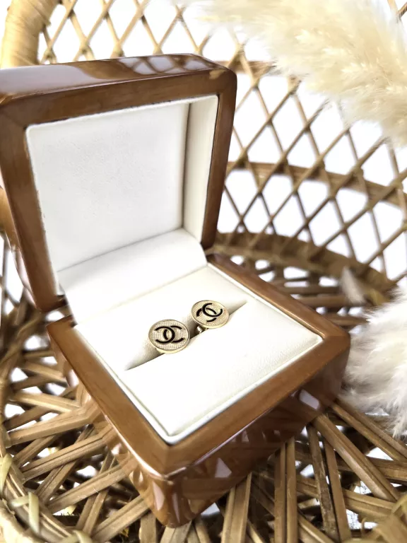 ZŁOTO KOLCZYKI CHANEL OKRĄGŁE 14K 1.75