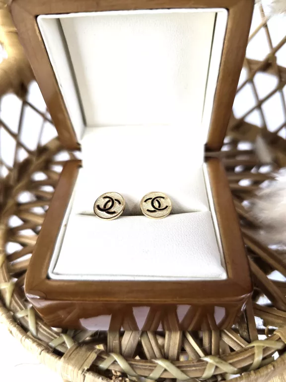 ZŁOTO KOLCZYKI CHANEL OKRĄGŁE 14K 1.75