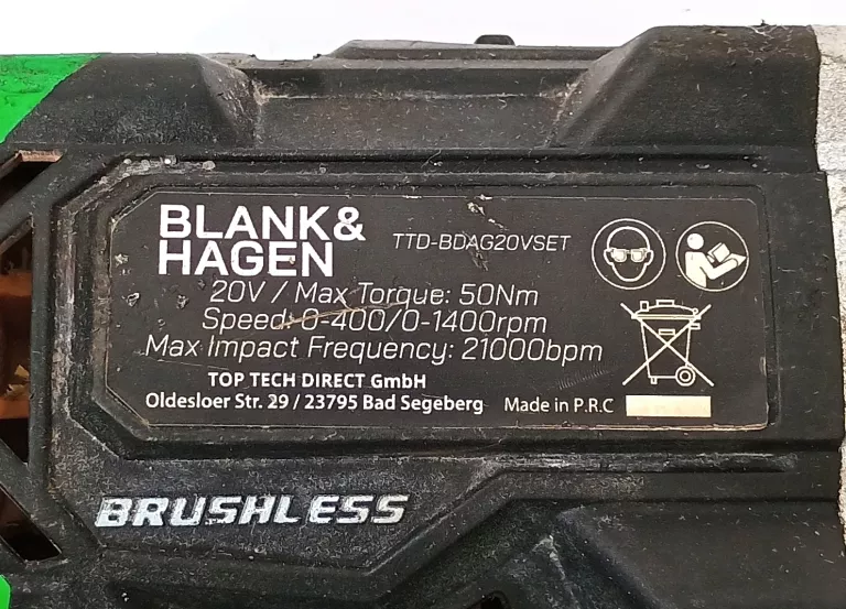 WKRĘTARKA BLANK HAGEN + AKU/ŁAD/WALIZKA