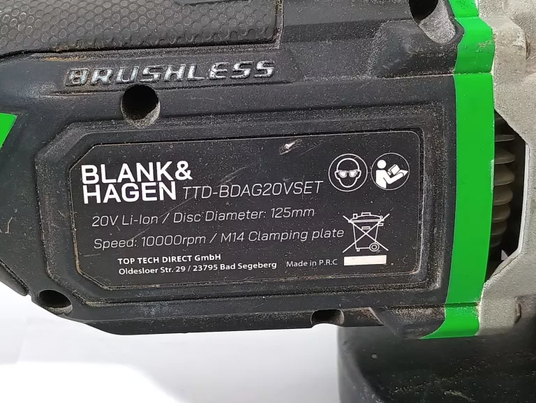 BLANK HAGEN SZLIFIERKA KĄTOWA + AKU + UCHWYT