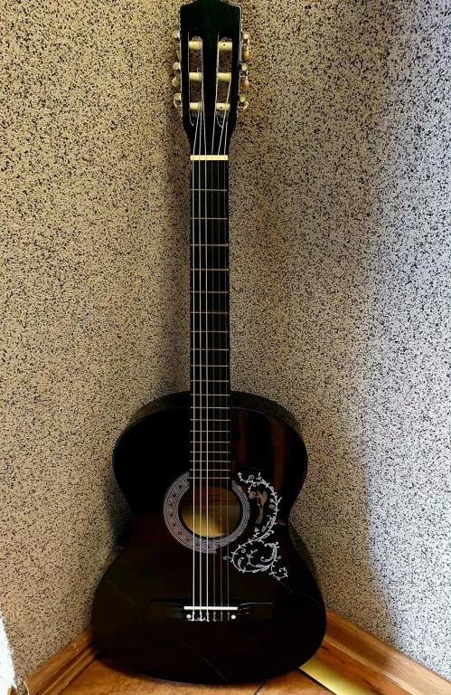 GITARA AKUSTYCZNA CZARNA CASTELO G1 Z POKROWCEM