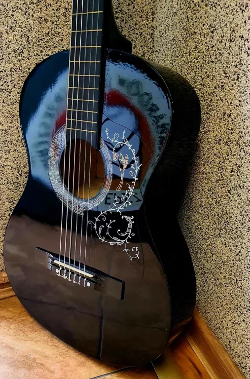 GITARA AKUSTYCZNA CZARNA CASTELO G1 Z POKROWCEM