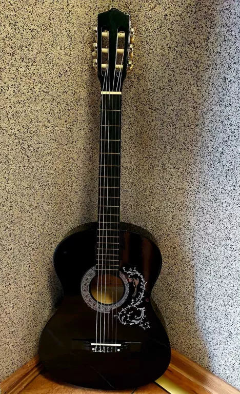 GITARA AKUSTYCZNA CZARNA CASTELO G1 Z POKROWCEM