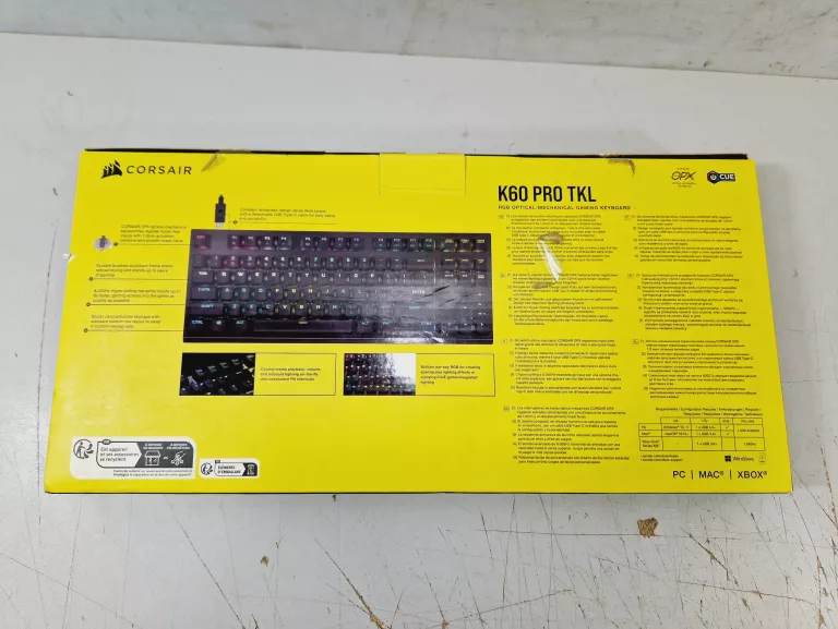 KLAWIATURA CORSAIR K60 PRO TKL | RGB OPTYCZNO-MECHANICZNA | PC MAC XBOX